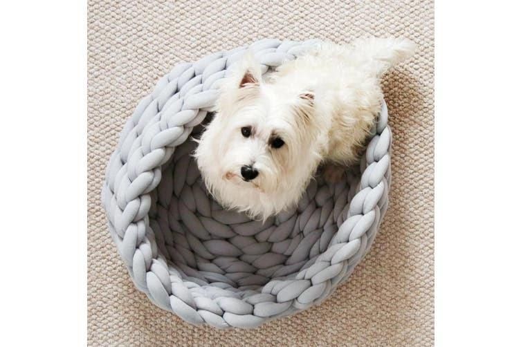 Chunky Knit Pet Bed for Dogs or Cats