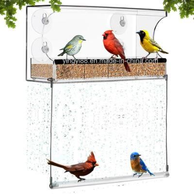 Factory Price Clear Acrylic Window Bird Feeder with Suction Cup