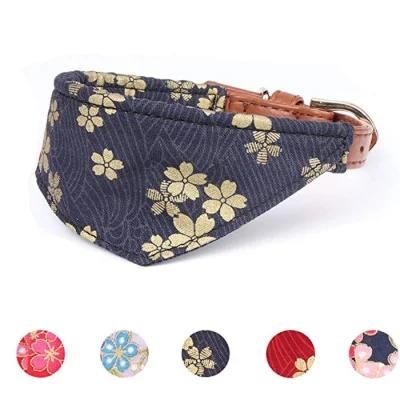 Five Pattern Soft PU Scarf Bandana PU Cat Dog Collar