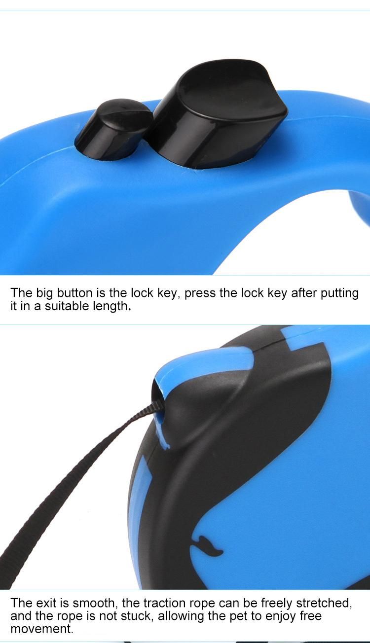 Dog Lead Automatic Portable LED Rope Retractable Dog Leash 5m