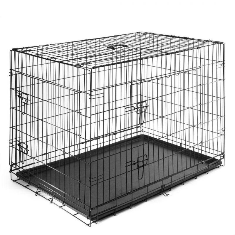 Metal Pet Cage for Dogs with Double Doors (IDW027)
