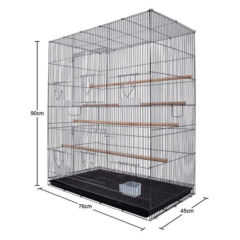 in Stock OEM ODM Black White Pet Carrier Wholesale Bird Cage Parrot Cage