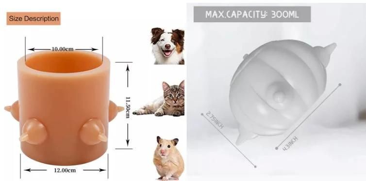 Amazon Hot Seller Puppy Feeder Nipple Silicone Bubble Puppy Milk Feeder Puppy Nipple Feeder