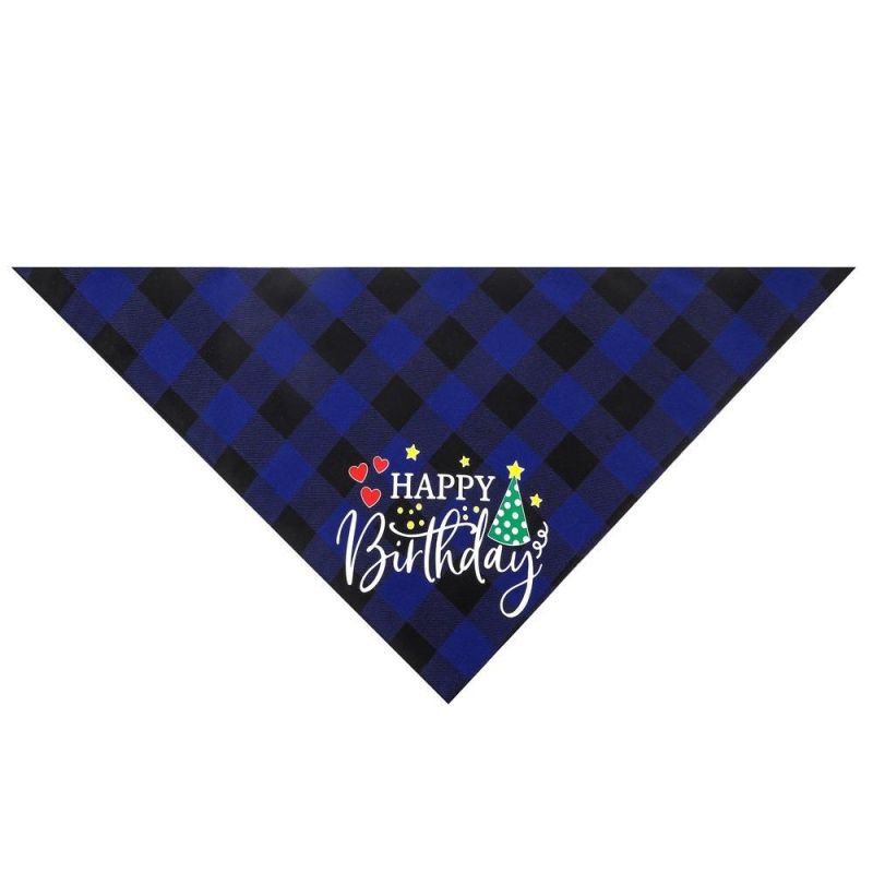 Plaid Triangle Logo Birthday Party Scarf Puppy Dog Bandana