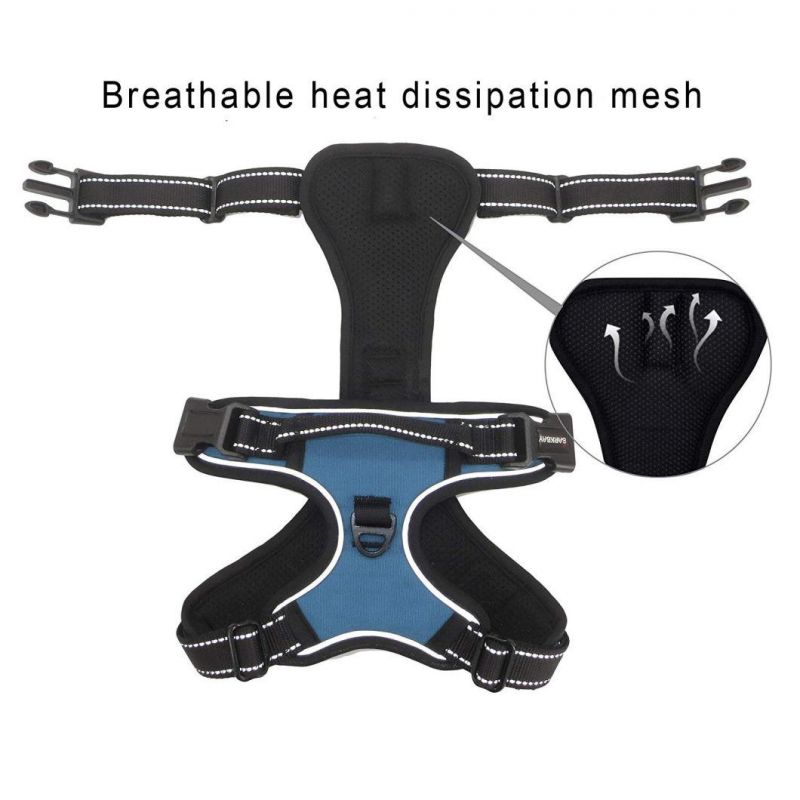 Dog Chest Strap, Anti-Pull, Pet Chest Strap, Adjustable, Outdoor Pet Vest 3m Reflective Strip, Oxford Cloth Material, Dog Vest, Easy to Control, Suitable for Sm