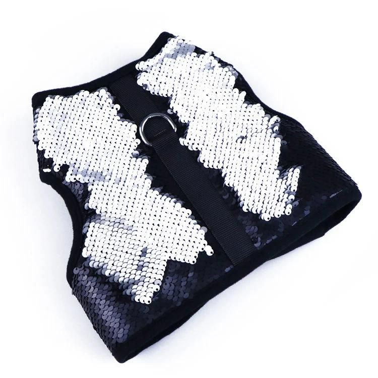 Retractable Silver Sequin Characteristic Dog Harness