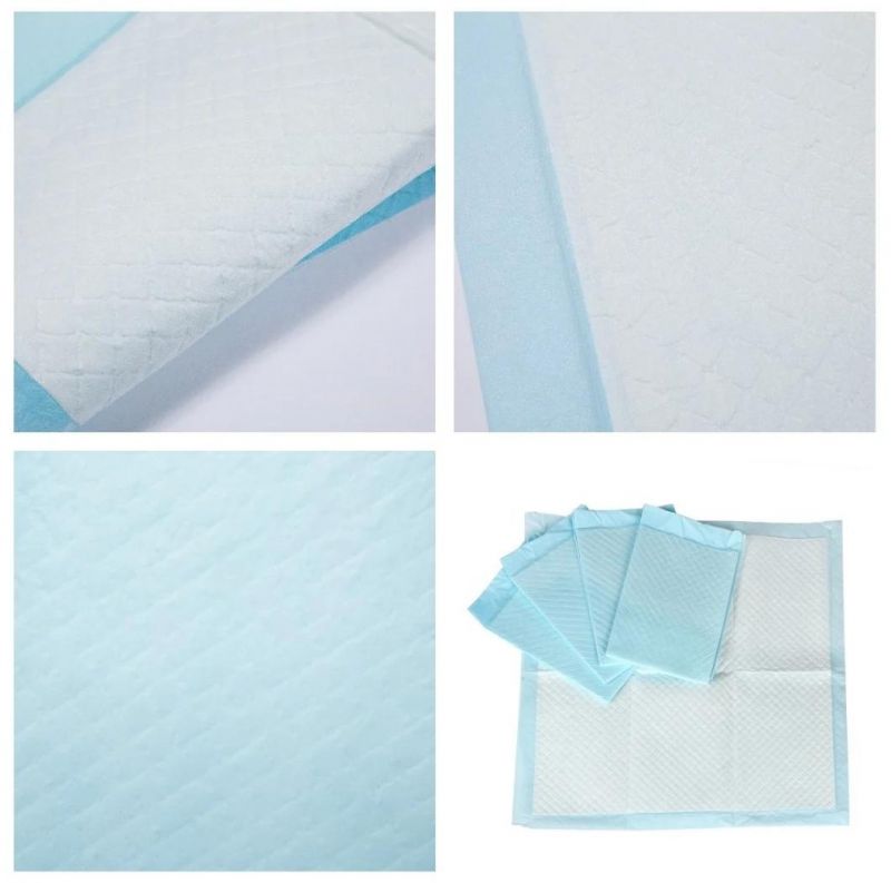 60X60cm Blue Disposable Absorbent Hygiene Sheet Incontinence Pet Training Dog Puppy Disposable Pads Quick Dry No Leaking PEE Pads CE SGS BV FDA