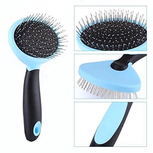 Pet Grooming Tool Kit Including Pet Deshedding Brush/Stainless Steel Nail Clipper/Double-Sided Comb for Grooming & Massaging Dogs, Cats & Other Animals Gift T-0