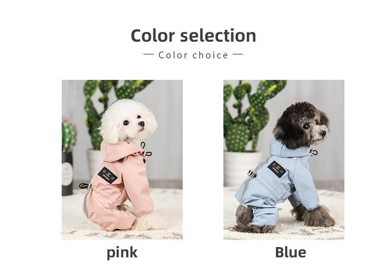 Windproof and Waterproof Pet Raining Jacket Portable Large Dog Raincoat Reflective Large Dog Clothes Hoodie Pet Dog Raincoat