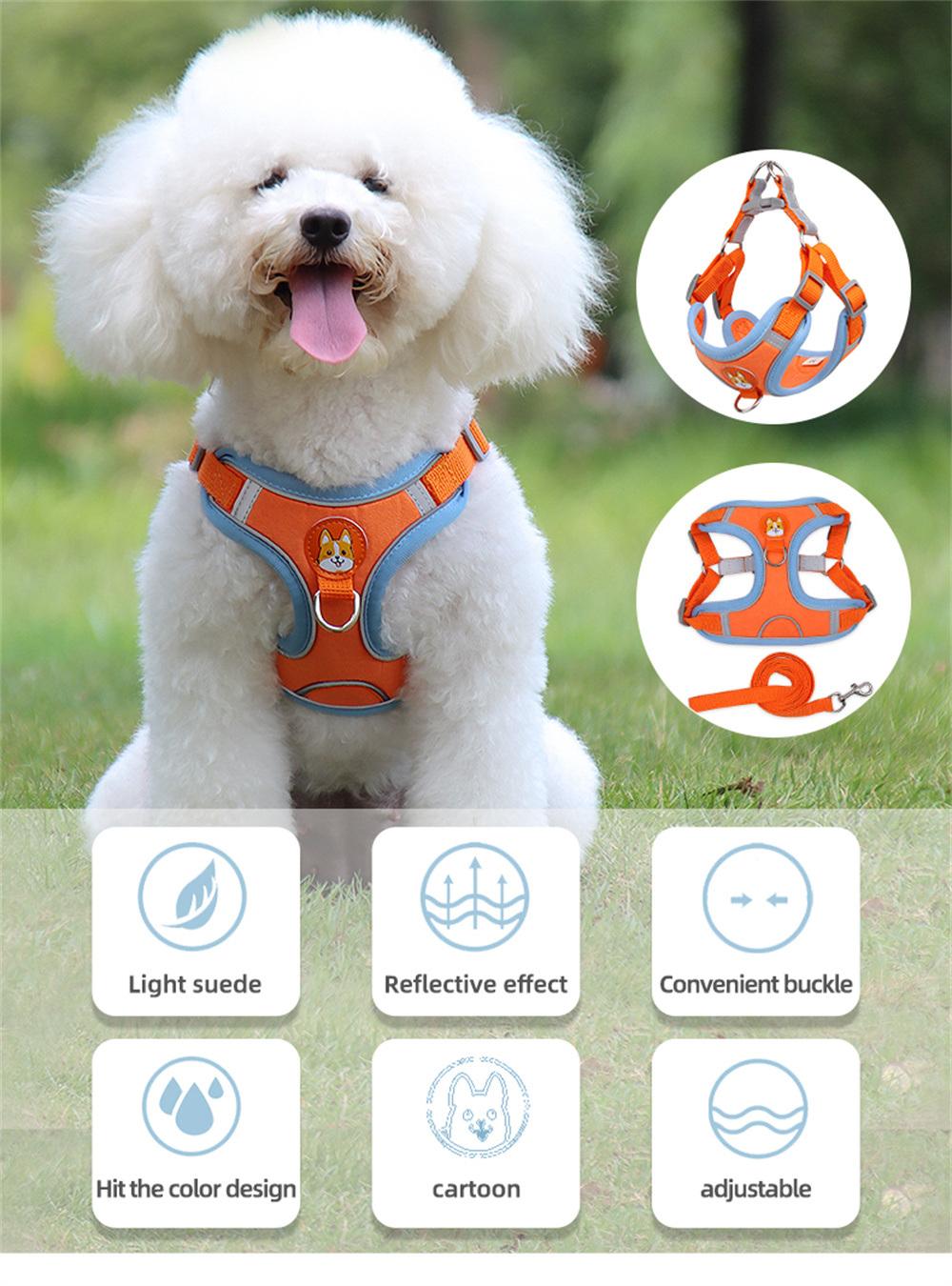 Pet Products Wholesale Dog Harness Breathable Mesh Adjustable Chest Belt and Quick-Release Buckle