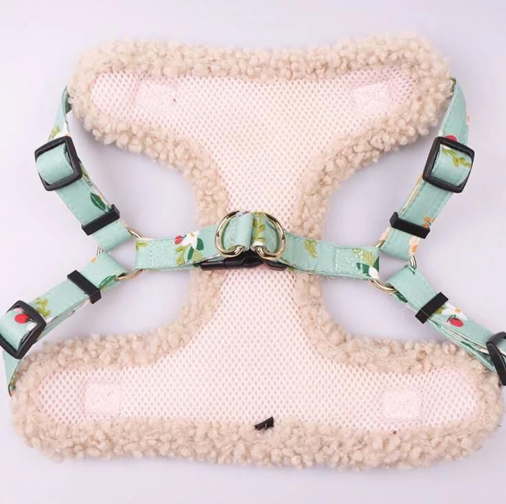 Winter Fleece No Pull Dog Harness with Different Pattern Style
