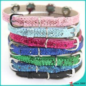Sparkle 8mm Leather Cats Collar Wholesale (PC16041401)