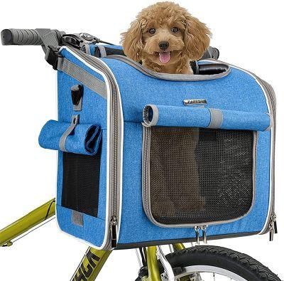 Medium Cats Dogs Puppies Bike Basket Carrier Bag Expandable Soft-Sided Pet Carrier Backpack for Bike Riding