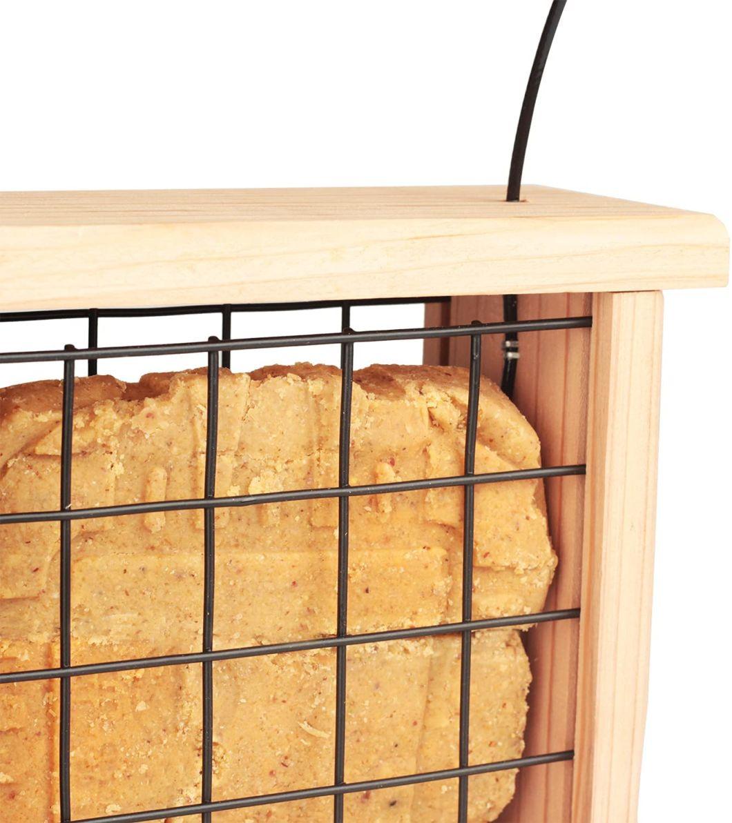 Hanging Wooden Outdoor Wild Bird Table Feeder House Feeding Station Garden Bird Cage