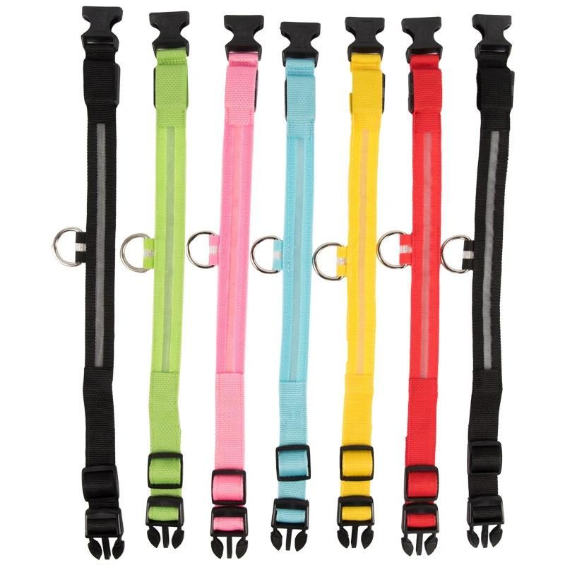 USB Rechargeable Available in 6 Colors 6 Sizes LED Dog Collar Makes Your Dog Visible Safe//