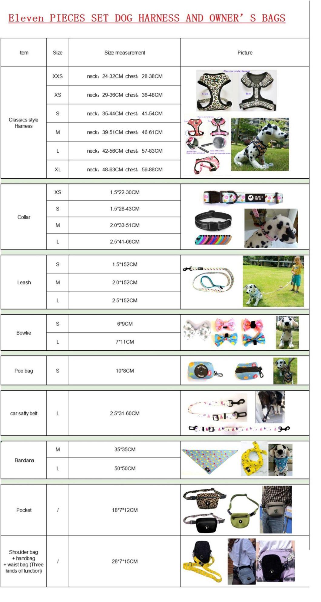 Dog Collar Custom Pattern Luxury Valentine′ S Day Dog Harness Set Ins Hottest Dog Leash OEM ODM Manufacture