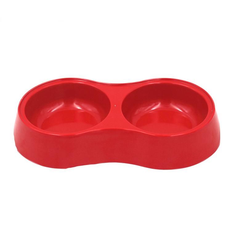 Pet Bowl Round Two-Compartment Pet Bowl Food Utensil for Cats and Dogs Drinking Water Food Supplies Pet Tableware
