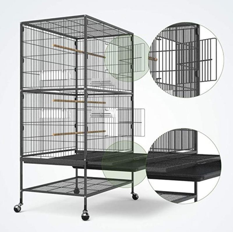 in Stock China Factory Parrot Bird Cage Stainless Steel Cage Iron Wire Cage