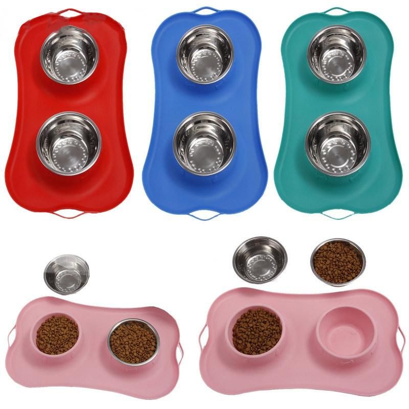 Dog Bowl with Silicone Mat