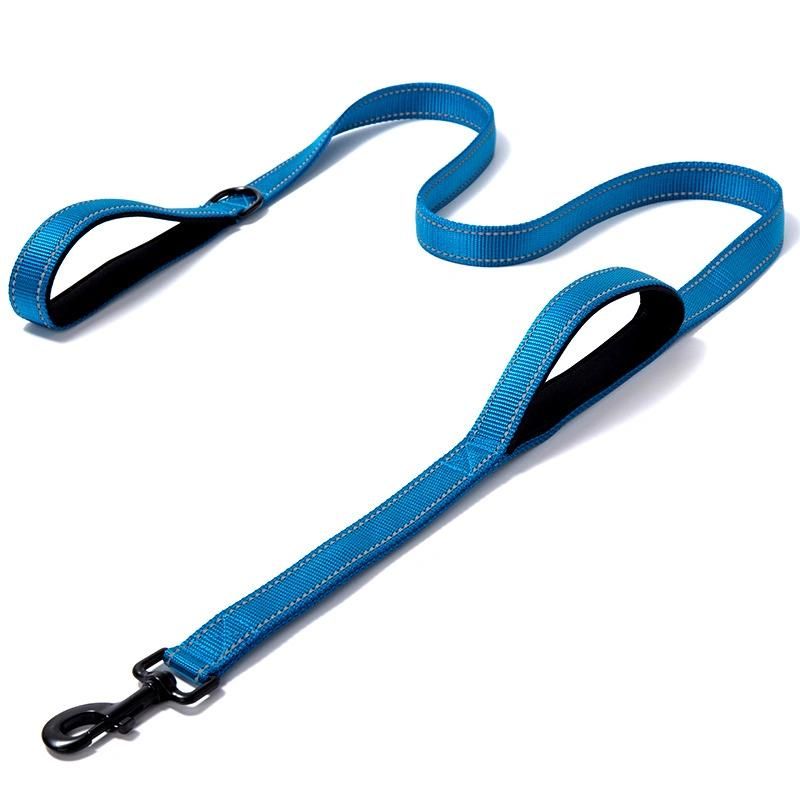 Reflective Dog Leash with Comfortable Dual Padded Handles for Control Safety Training Walking