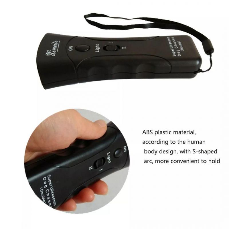 New Ultrasonic Dog Chaser Stop Aggressive Animal Attacks Repeller Flashlight