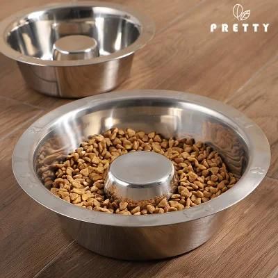 Slow Food Dog Feeder Bowls Stainless Steel Pet Bowls Preventing Choking and Stopping Bloat Eco-Friendly Stainless Feeding Bowl