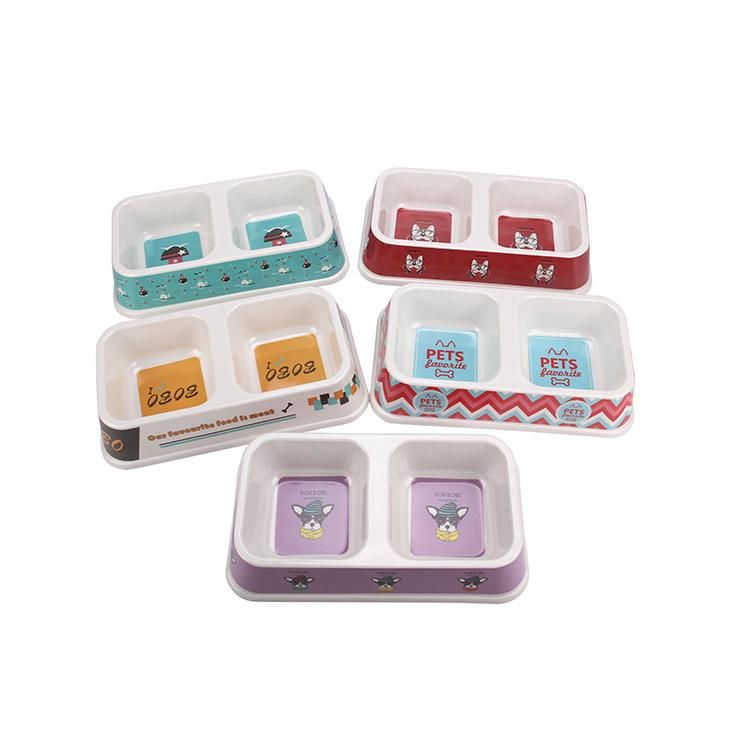 Double Plastic Dog&Cat Food Water Bowl with The Good Quality