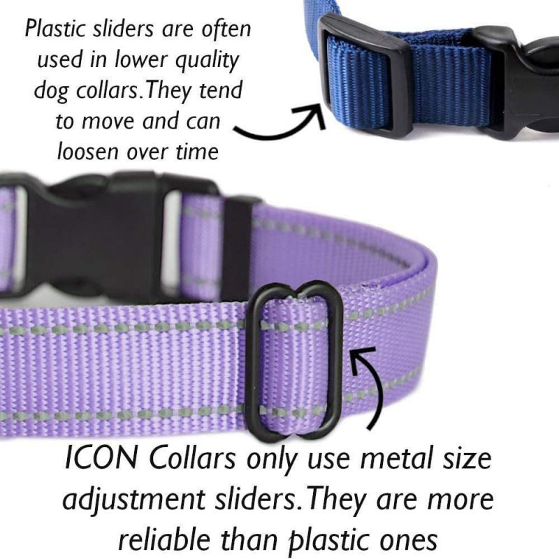 Reflective Lockable Nylon Dog Collar