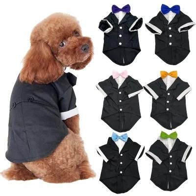 Dog Suit Bow Tie Costume Dog Shirt Wedding Parting Suit