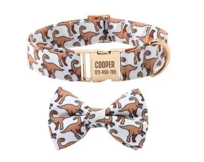 New Designs Fashion Soft Dog Collar and Leash Cotton with Metal Buckle Zinc Alloy Rose Gold Plating