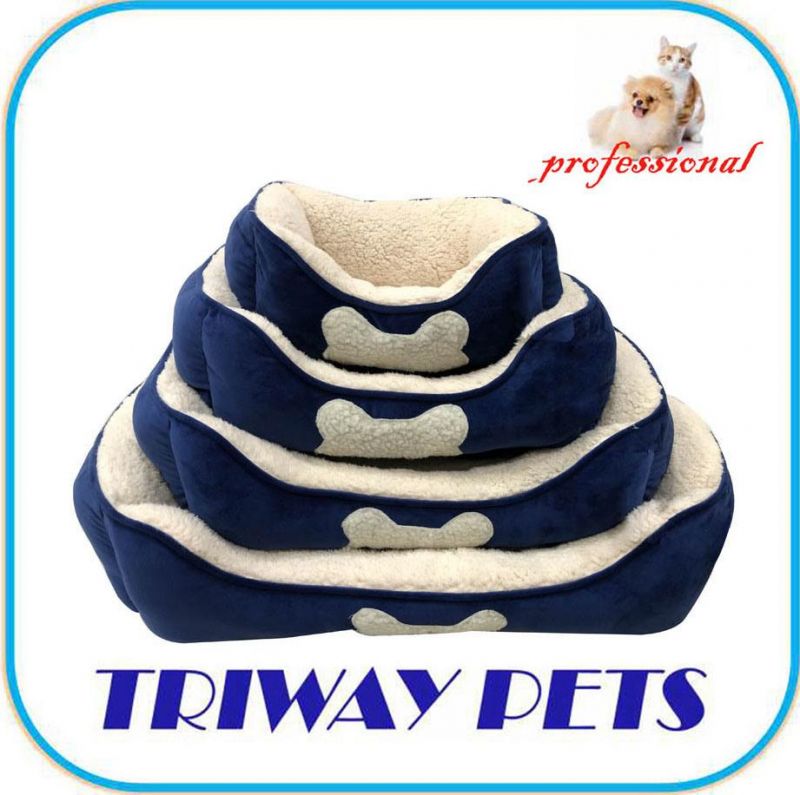 Embroidered Super Soft Terry Piped Pet Bed