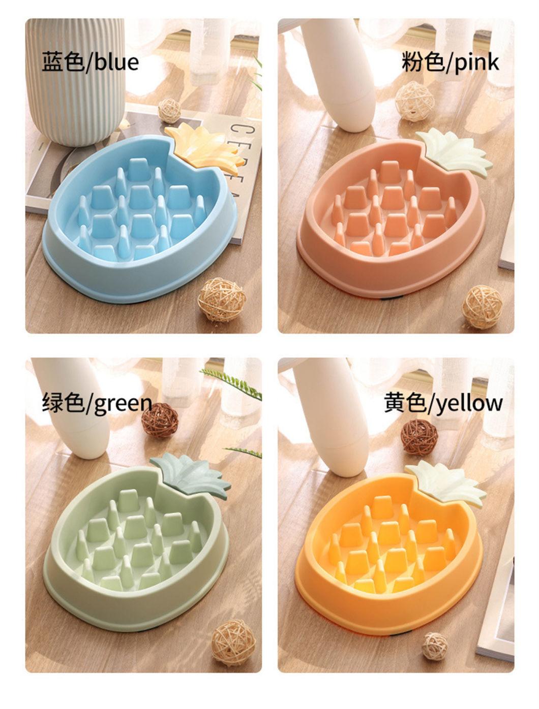 Pet Dog Slow Food Bowl Fat Non-Slip Multiple Colors Shapes