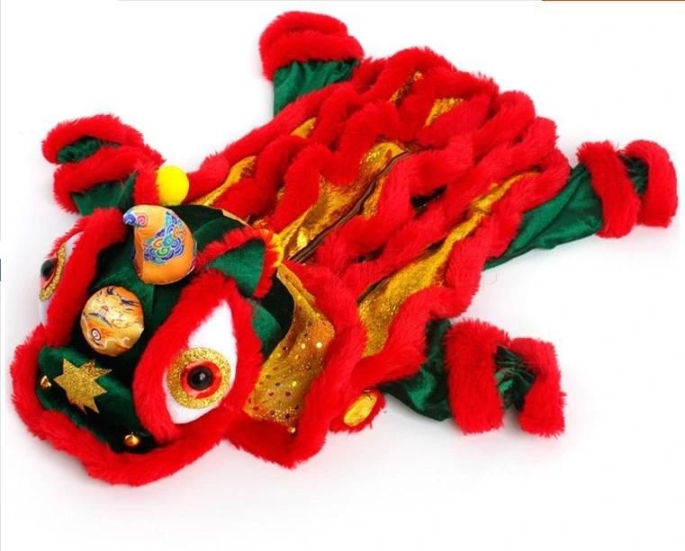 Dog Costume Cute Lion Dance with Red Sequins New Year Cat Dog Coat for Small Dogs