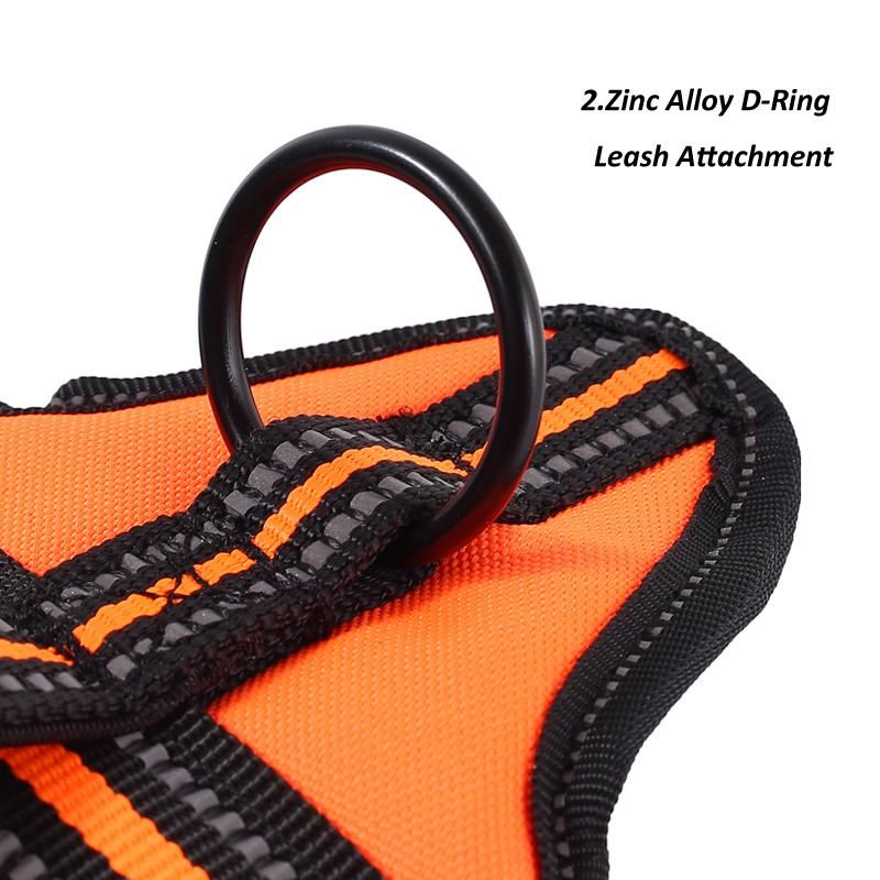 Custom Logo Adjustable Reflective Breathable Mesh Padded Nylon Dog Harness