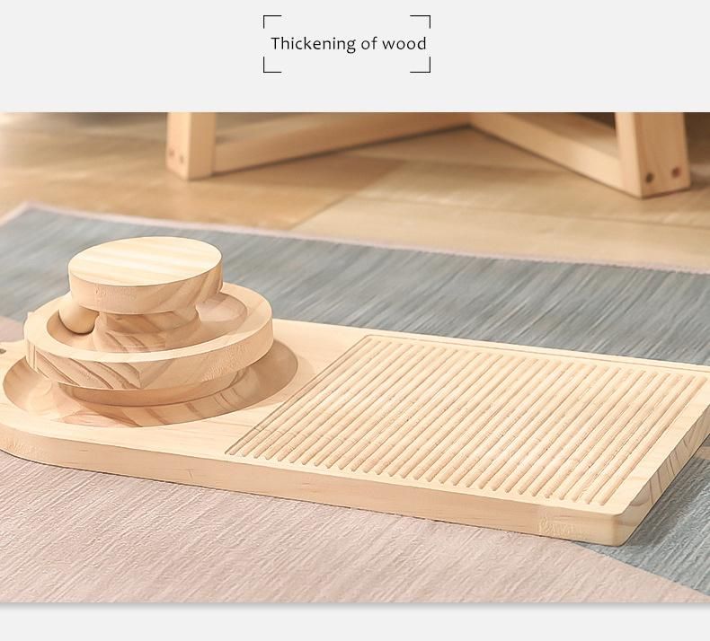 Wood Washboard Wheel Cat Scrathing Toy Mulit Function Cat Toy Ball Pathway