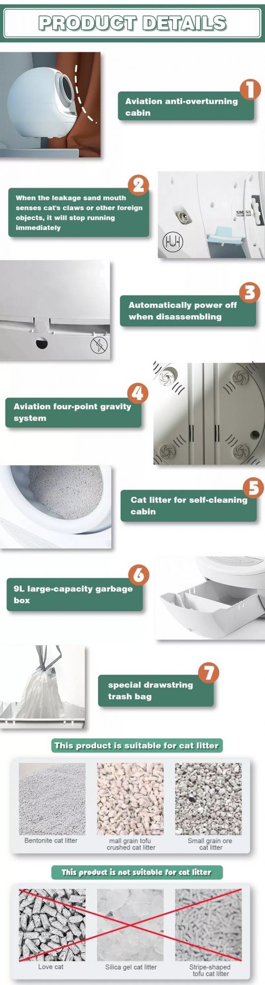 Wholesale Intelligent Automatic Cat Litter Boxes Self-Cleaning Smart Automatic Self Cleaning Cat Litter Box