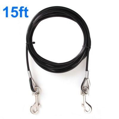 10FT Long Dog Tie out Cable Weather-Proof Galvanized Steel Wire Rope
