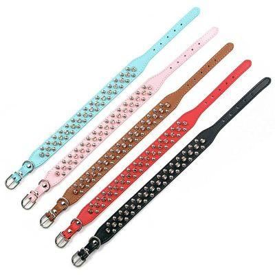 Wholesale Luxury Collar PARA Gato Luxury Microfiber Material Rivets Pet Collar
