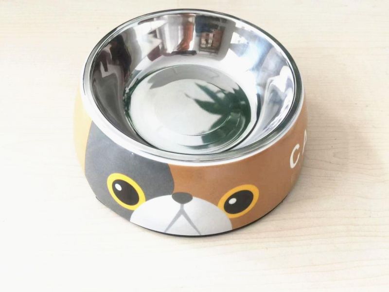 Travel Luxury Custom Pet Feed Food Water Bowl Container Stainless Steel SUS304 Melamine PP Plastic Dog Bowls