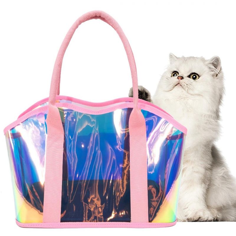 Wholesale Transparent Fashion PVC Portable Cat Dog Pet Carrier Mokofuwa