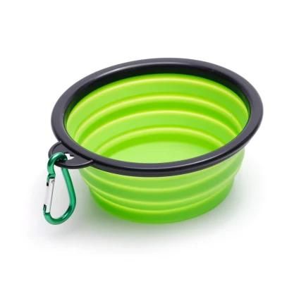 Multi-Color Fresh Outdoor Travel Portable Foldable Collapsible Food Water Slow Feeder Pet Bowls for Cats and Dogs