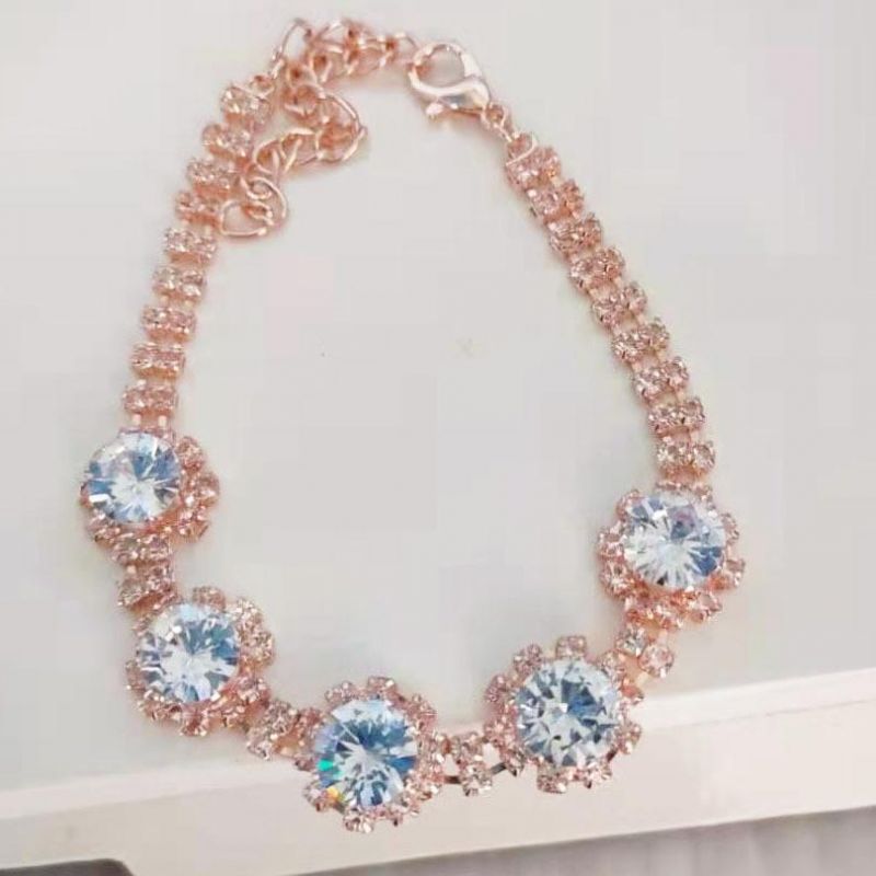 Bling Diamond Dog Chain Necklace Cat Jewelry Pet Accessories Decoration Collar Rose Gold
