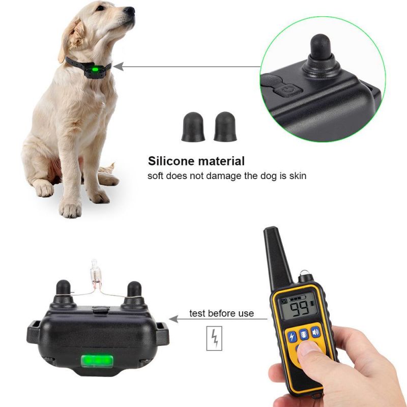 Waterproof Rechargeable 800m Electric Pet Remote Control Dog Training Collar with LCD Display