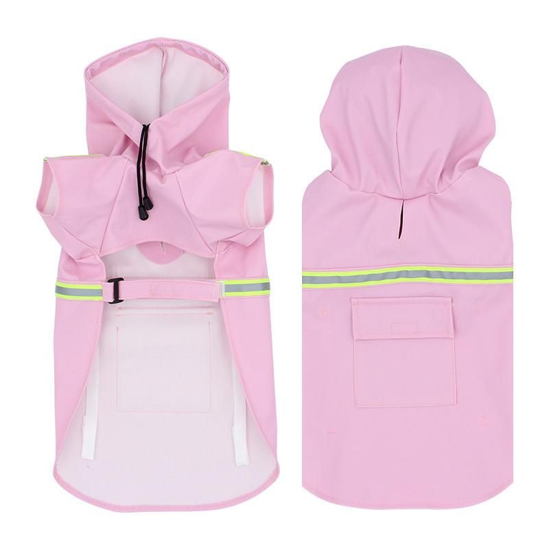 Pets Dog Raincoat Waterproof Reflective Rain Jacket with Hood