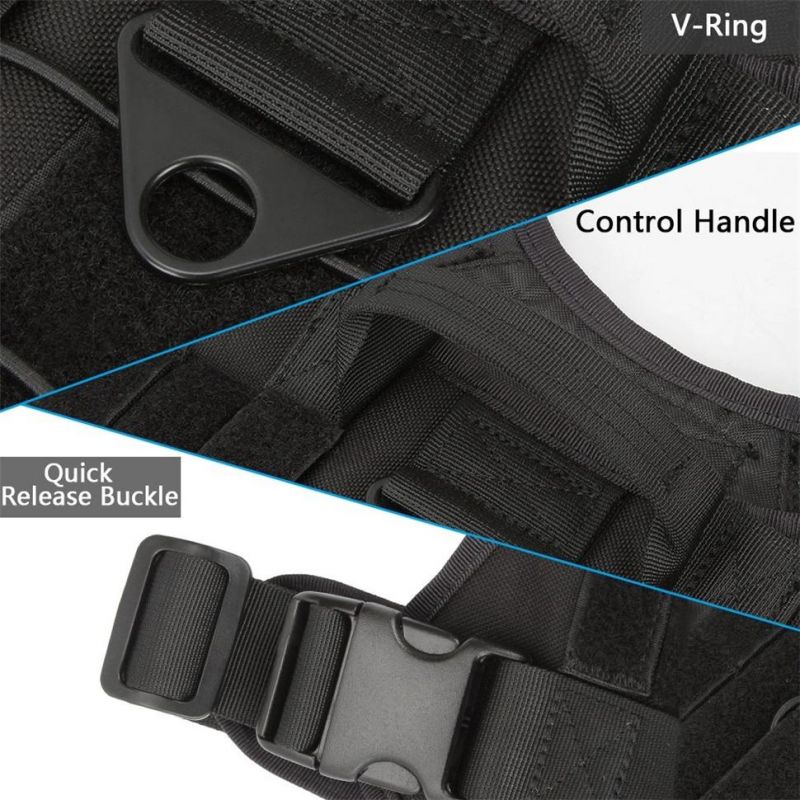 Tactical Dog Harness Military Dog Harness Working Dog Vest Molle Adjustable Training Vest