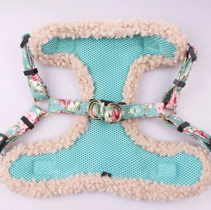 Winter Fleece No Pull Dog Harness with Different Pattern Style