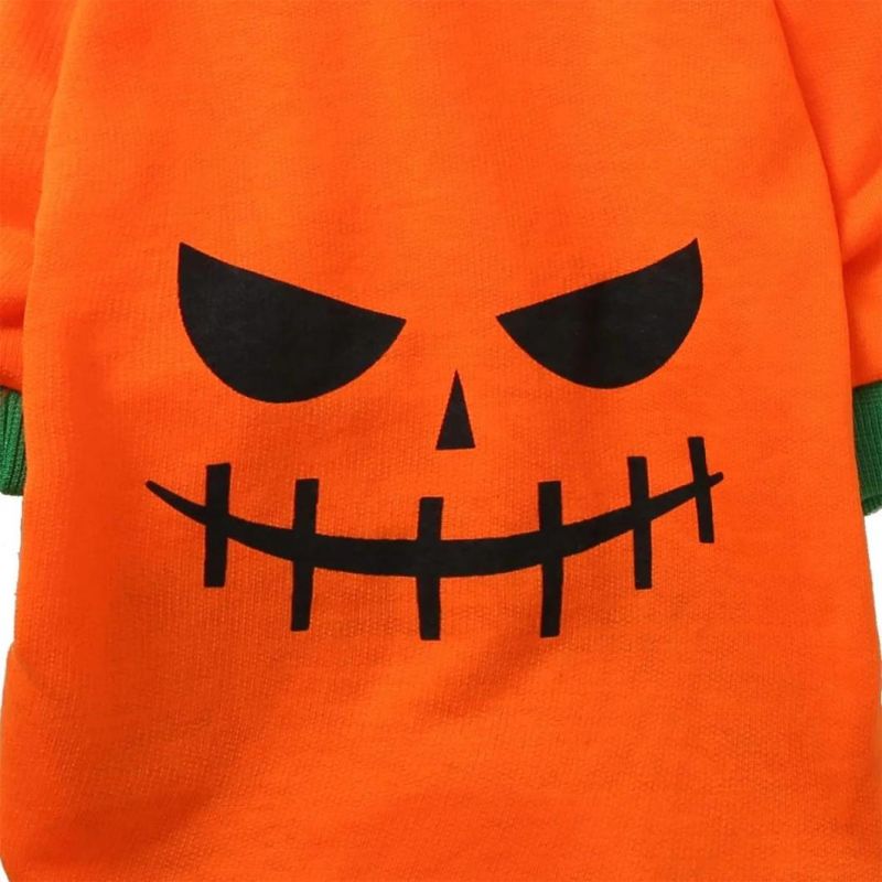 Pet Dog Cat Halloween Pumpkin Hoodies Funny Puppy Kitten Costume