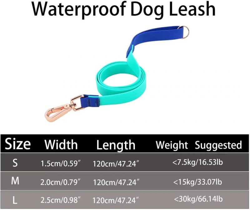 Dog Leash Waterproof PVC Strong Rope with Comfortable Padded Handle Durable Heavy Duty Pet Leash