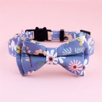 Portable and Fabric Pet Collars with Bell and Bow Tie