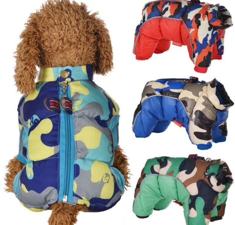 Pet Camouflage Winter Coat Fleece Large Dog Clothes Jacket Jumpsuit